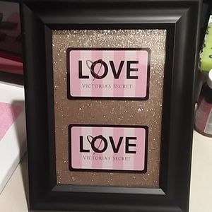 Framed Victoria's Secret Gift cards